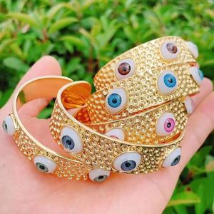 Bangle 3pcs vintage luxo ouro charme mistura cor olhos pulseira para mulheres homens festa punk pulseiras