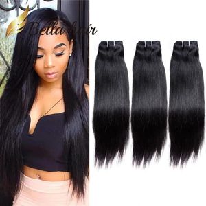 Wefts Bella Hair100未処理のブラジルの髪織り9a染色可能な人間の髪の拡張自然色3バンドルシルキーストレートジュリエンチン