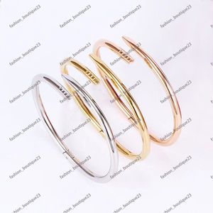 Bracciale per unghie Bracciale rigido di design gioielli di lusso classico moda diamanti oro argento polsino in acciaio inossidabile braccialetti con nodo per donna donna uomo uomo fidanzamento di nozze