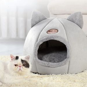 Deep Sleep Comfort in Winter Cat Bed Small Dog House Products Pets Tent Cozy Cave Supplies Beds Pet 240103