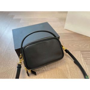 Solid Black Bags Designer Luxury äkta läderkamerapåse Solid färghandväska Justerbar axelrem Mini Small Square Bag Women's Shoulder Bag Szy0104-1