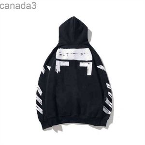 Style Trendy Designer Fashionoff Sweater Painted Arrow x Crow Stripe Loose Hoodie Men's and Women's Coat Pullover Black V2 RVBF