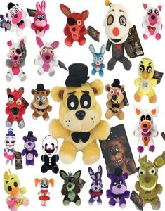 Brinquedos de pelúcia 18cm cinco noites no freddy fnaf bonecas e brinquedo de pelúcia dourado fazbear mangle foxy bear bonnie7202702