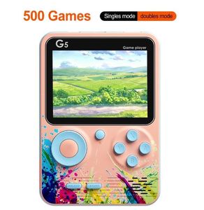 500'de 1 Elde taşınır video oyun konsolları G5 Retro Oyun Oyuncu Mini Oyun Konsolu HD LCD Ekran İki rol Gamepad Doğum Günü Hediyesi Çocuklar için W GXEM