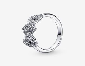 100 925 Sterling Silver Triple Pansy Flower Ring for Women Wedding Rings Fashion Engagement Jewelry Accessories56749304269780