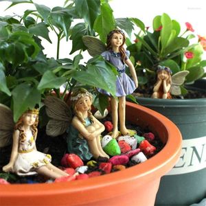 Decorações de jardim fada-6 peças estatuetas de fadas em miniatura acessórios para suprimentos de decoração ao ar livre ou de casa