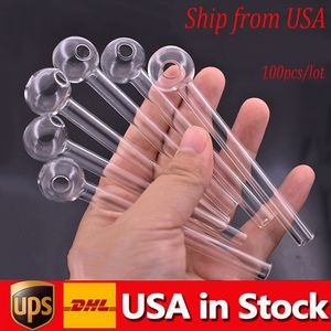 100 st/Lot Glass Oil Burner Pipe Spoon Glass Pipes Handrör rökrör för rökningstillbehör Tobaksverktyg Stock i USA 5-stjärniga recensioner