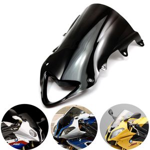 Para-brisa para motocicleta, transparente, preto, fumaça, bolha dupla, abs, para bmw s1000rr 2009-2014