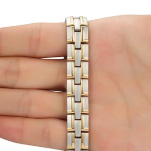 Bracelets Elegant Women's 4 IN 1 Bio Magnetic Germanium Bracelet Health energy Magnet Stainless Steel Balance Bracelets