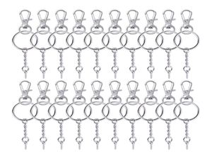 50 Pieces Metal Swivel Clasps Lanyard Snap Hook Lobster Claw Clasp and Key Rings Keychain with 11mm Screw Eye Pins9023132