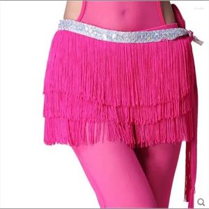 Stage Wear Belly Dance Roupas Sexy Silver Tassel Belt Women's Hip Scarf