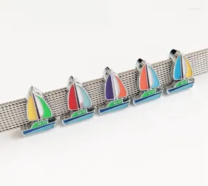 Pendant Necklaces 50PCS 8MM Enamel Mixed Color Sailboat Slide Charms Letters DIY Accessories Fit Belts Bracelets Tags CCOR