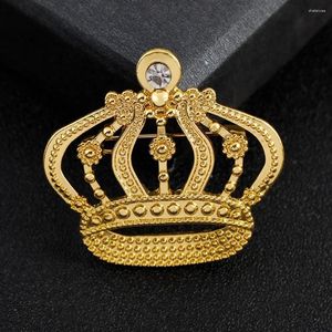 Brooches Golden Crown Lapel Pins Vintage Crystal For Women Girls Bag Backpack Jacket Jewelry Decoration