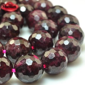 Bracelets Mamiam Natural Red Garnet Faceted Round Beads Smooth Loose Stone Diy Bracelet Necklace Jewelry Making Pearl Gift Design