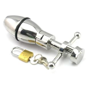 Brinquedos sex shop 304 aço inoxidável metal openable anal plugues pesados ânus contas bloqueio com alças brinquedos sexuais para homens mulheres produtos sexuais y189