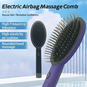 Pente de massagem elétrica couro cabeludo meridianos cuidados com o cabelo saudável cabeça doméstica vibração portátil eficaz relaxar massagem pente 240104