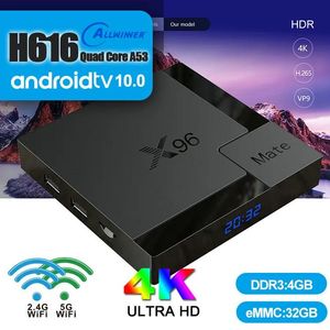 Box X96 Mate Android 10.0 TV Box 4GB DDR3 32GB ROM AllWinner H616 Quad Core HDスマートテレビメディアプレーヤー5.0G WiFi