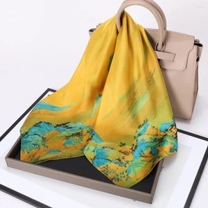 Scarves Small Silk Scarf Spring And Autumn Printing Square Women's Fashion High-end Sense Of Versatile