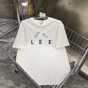 Tasarımcı T Shirt Erkek Kadın Pamuk Tee Mektubu İşlemeli Desen Kısa Kollu Yuvarlak Boyun Günlük T-Shirt