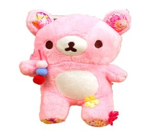 22 cm Kawaii Sakura Pink Bear Peluche Rilakkuma Bears Doll Morbido Peluche Orso Animali Peluche Bambini Cuscino Ragazze Gift6486473