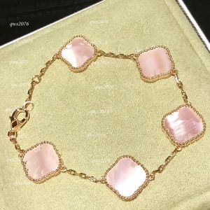 Fashion Classic Necklace Jewelry 4 Four Leaf Clover Charm Pale Pink Color with Diamonds Designer Halsband Armband Earring Chirstmas
