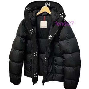 Mensjackor Down Parkas Puffer Jacket Maya Series Outdoor Keep Warm Black Outerwear Cold Protection Badge Dekoration förtjockning Luxury Coat Plus Size M5x