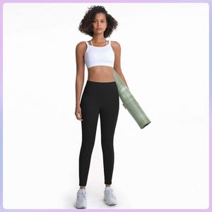 Yoga pantolon, fitness, spor, koşu, çift taraflı peluş lululemenly kadın süet yüksek bel, garip iplik sıkı kırpılmış pantolon yok