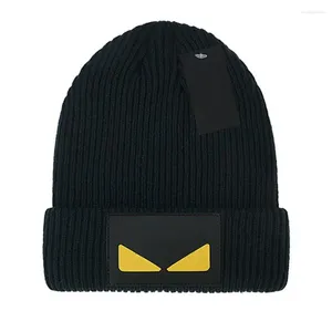 Mützen Strickmütze Beanie Mütze Zwei Augen Muster Designer Totenkopfkappen Lässiger Stil für Mann Frau Wintermützen 10 Farben