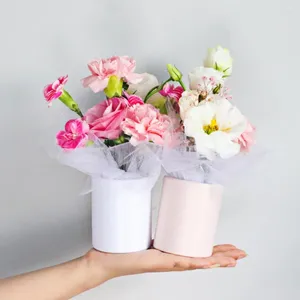 Gift Wrap Flower Box Elegant Round Packaging Set For Valentine's Day Wedding Diy Decoration 3pcs Floral Boxes