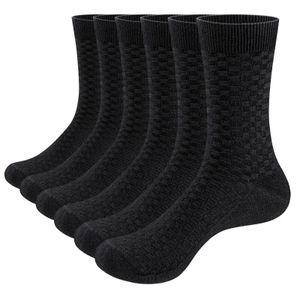 Yuedge Mens Dress Socks Plain Geometric Breattable Mid Calf Cotton Comance för storlek 37 EU 6 Par 240103