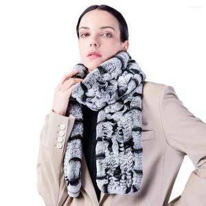 Scarves 2024 Women Luxury Fur Shawl Scarf Winter Natural Real Fashion Ponchos Wool Knitting