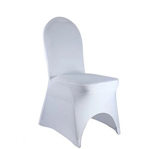 from Russia Pack of 10 50 100 Universal White Elastic Spandex Chair Cover for Wedding Party Banquet el Decoration 240104