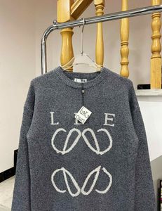 2023 Designer Men's Grey Sweater Classic Letter Logo Pattern Pullover Knitted Sweater Round Neck Loose Women's Top