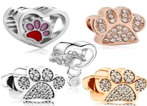 Hundepfotenabdruck-Charms, Liebesanhänger, Perlenschmuck, passend für Original-Armband, Charm-Halskette, Zubehör für Frauen85792818105962