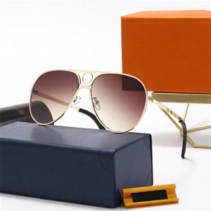 Дизайнерские солнцезащитные очки Полнокадровая овальная верхняя мода Солнцезащитные очки-авиаторы Мужские роскошные очки Лето для вождения на открытом воздухе UV400 High Qua307O