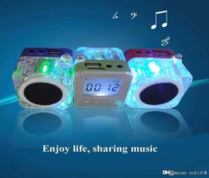 NIZHI TT028 Portalble -högtalare TT028 SUBWOOFER LED Crystal LCD Display Mini Music Mp3 Player Loud Spearkers FM SD TF Card Christm4809408