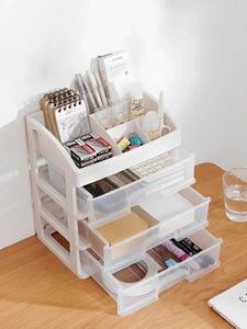 Storage Boxes Makeup Organizer Drawer Transparent Cosmetic Box Desk Dust-proof Jewelry Container Brush Holder