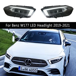 För Mercedes Benz W177 A180 A200 A220 LED-strålkastare 19-21 DRL DAGIME RUNNING LJUS FRONT LAMP STREAMER TURS SIGNAL BIL ACCATTORSER