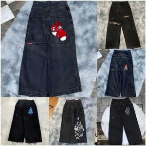 Mäns jeans jnco baggy hip hop rock broderi mönster män kvinnor 2023 mode streetwear retro harajuku hög midja bred ben ep