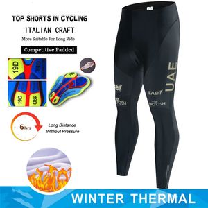 UAE Winter Bike Pants Men Women Thermal Warm Long Cycling Pants Fleece Reflective Windproof Sports Bicycle Trousers 240104