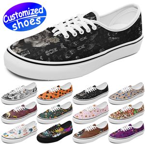 Anpassade skor skateboardskor stjärna älskare slip på diy skor retro casual skor män kvinnor skor utomhus sneaker skrapare hund svart blå stor storlek 29-49 eur 29-49