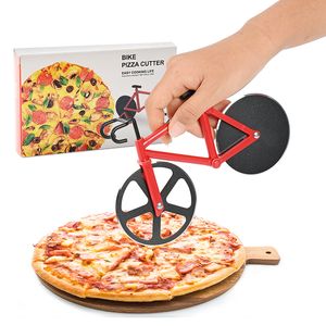 Bicycle Pizza Cutter,Non-stick Bike Pizza Slicer Knife, Dual Stainless Steel Cutting Wheels best for Pizza Lovers,Vacation Funny Gifts Kitchen Gadget