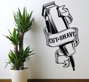 Barbershop Tool Cut Shave Window Wall Sticker Barber Hair Hairstylist Salon Shop Wall Decal Decor Y2001031896854