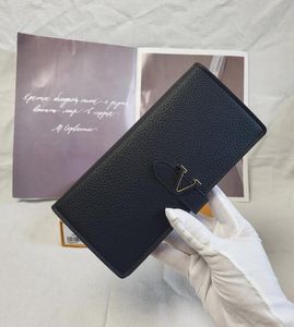 Kvinnors designer plånböcker Luxurys Vertikala mynt Purses Flower Long Card Holders Högkvalitativa Taurillon Ladies Fashion Small Clutch Bag med original Box Dust Bag