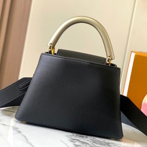 Capucines Tote Shopping Bag Women Crossbody Bags Taurillon Leather Hard Handle Bottom Nail Removable Strap Fashion Letters Plain Handbags Purse