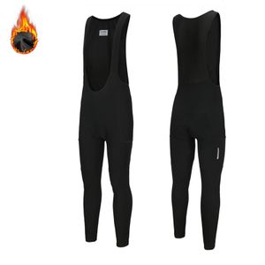 Spexcell rsantce män vinter fleece termisk cykling haklapp långa byxor cykelkläder slit tights 4d gel pad cykel byxor 240104