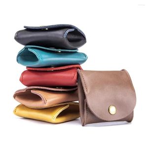 Sacos de armazenamento Bolsa de jóias de couro Mini tamanho de viagem caixa macia colar anel pulseira brincos organizador snap presente