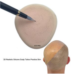 وصول 3D واقعية Silicone فروة الرأس micropigmentation الوشم ممارسة الجلد 240103