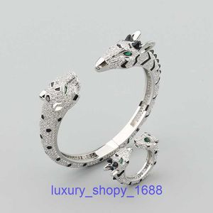 Luxo Bangle designer de jóias homem pulseira de alta qualidade pneus de carro incrustado zircão gota manchado leopardo animal girafa chita duplo tem caixa original 00up