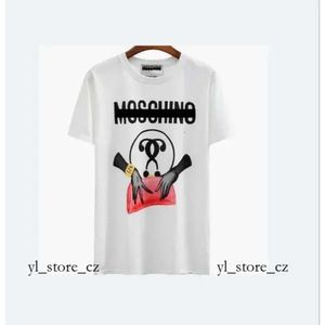 디자이너 Moschino 고품질 고품질 티셔츠 브랜드 브랜드 Moschino T 셔츠 의류 스프레이 스프레이 레터 짧은 슬리브 봄 여름 조수 남자와 여자 5555